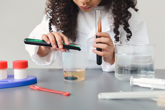 Young girl tween scientist. The science behind fidgeting