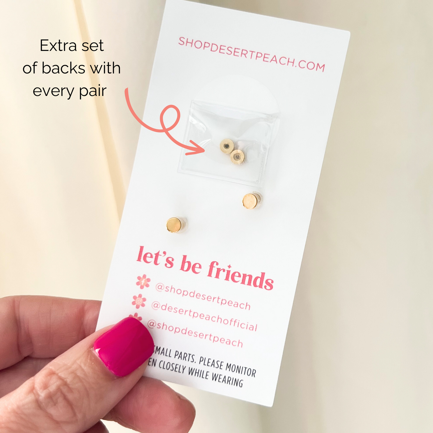 Pink Flower Stud Earrings