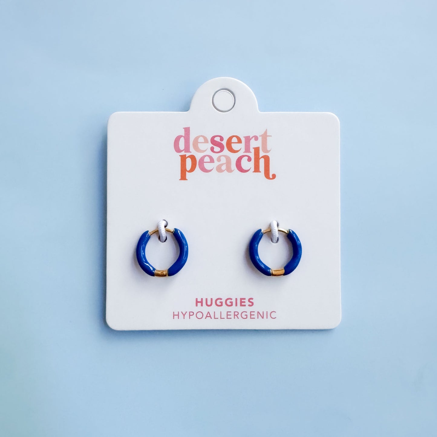 Royal Blue Huggie Hoops