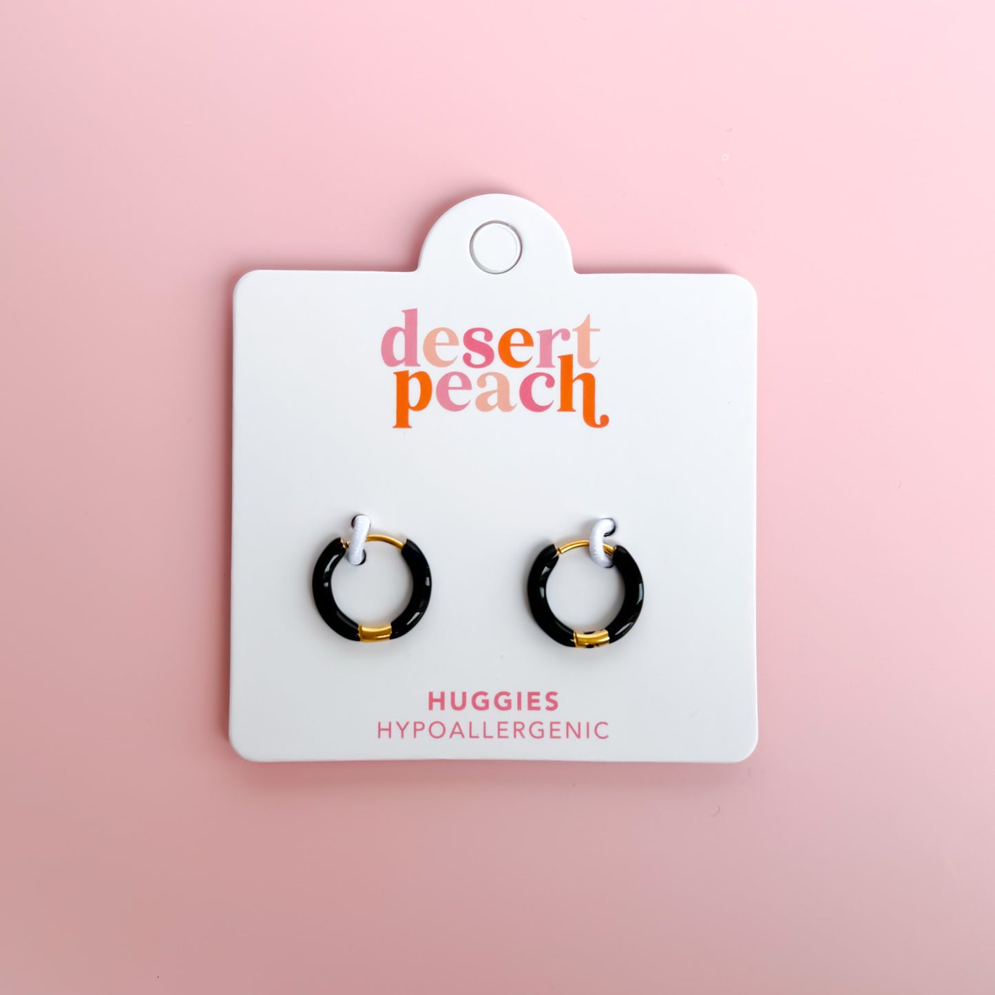 Black Huggie Hoops