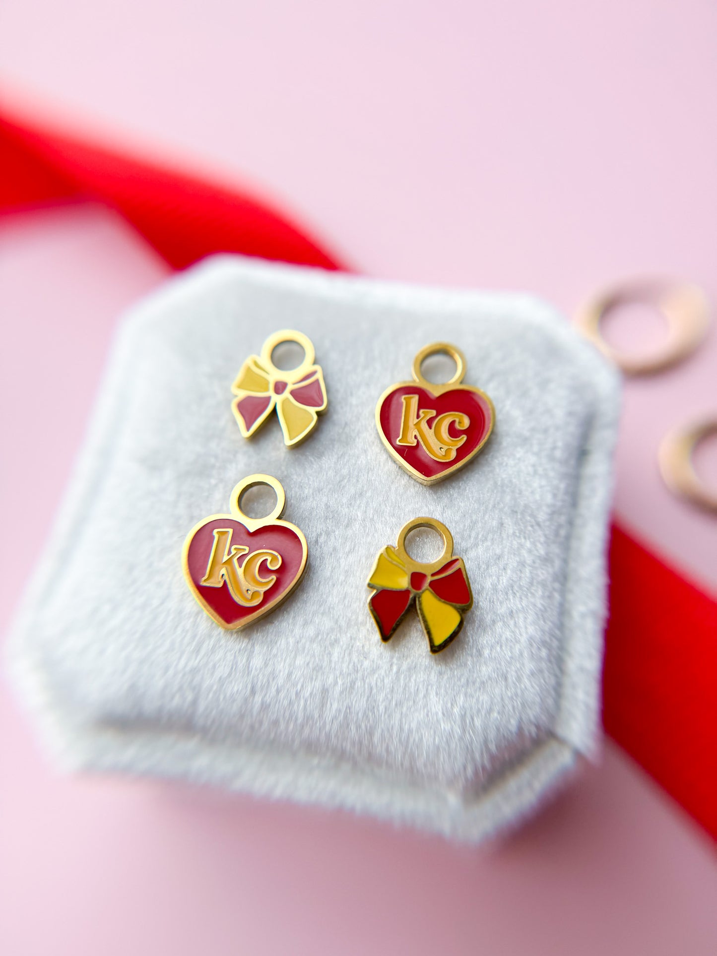 KC Cheer Bow Huggie Charms