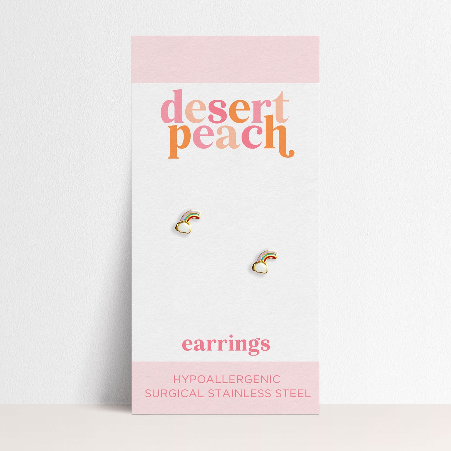 Cloudy Rainbow Stud Earrings