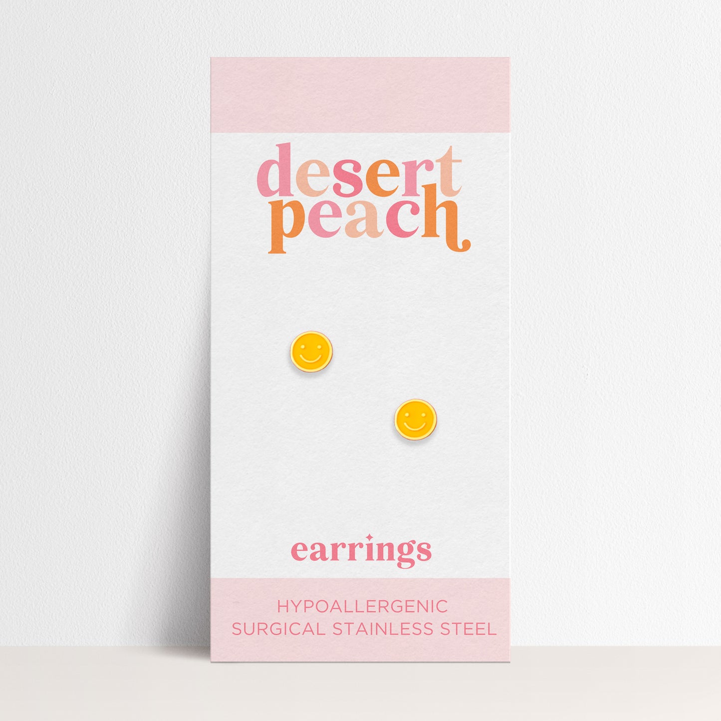 Yellow Smiley Stud Earrings