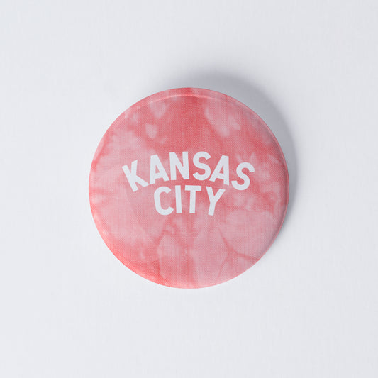 Vintage Tie Dye Kansas City Pinback Button - Red