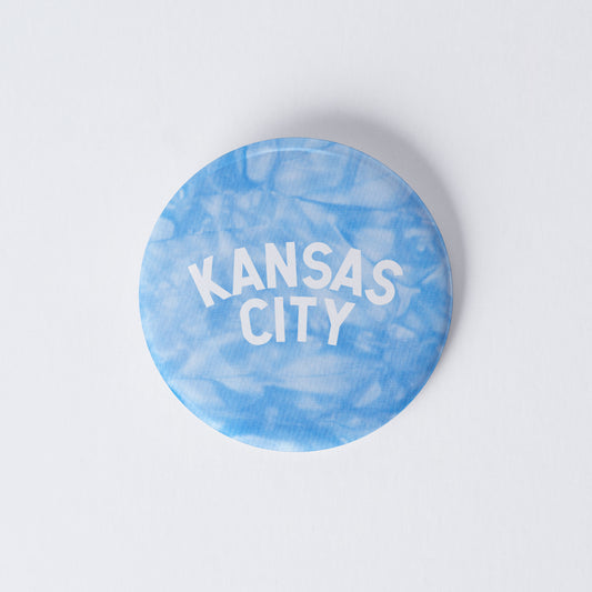 Vintage Tie Dye Kansas City Pinback Button - Blue
