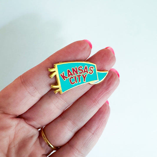 Kansas City Pins - Teal & Red