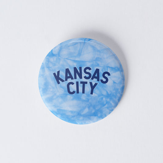 Vintage Tie Dye Kansas City Pinback Button - Blue & Navy