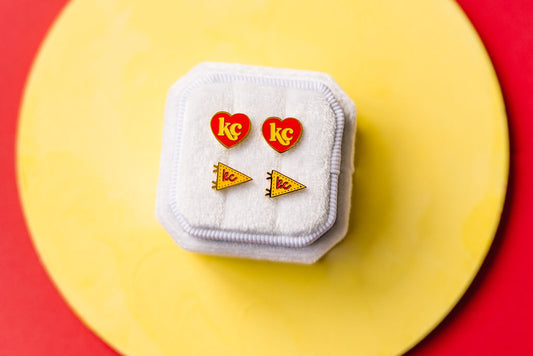 Kansas City Chiefs Pennant Stud Earrings