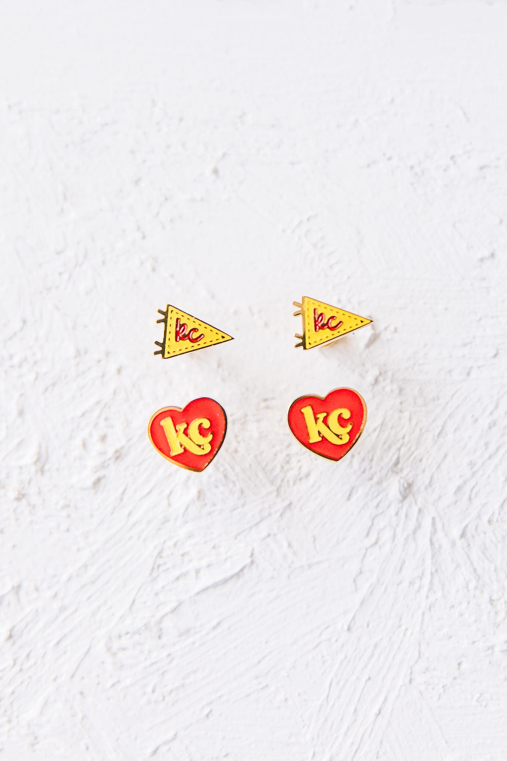 Kansas City Chiefs Heart Stud Earrings