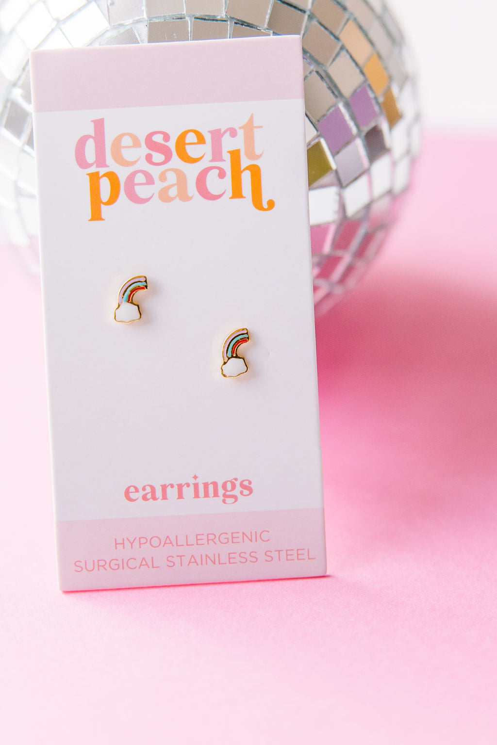 Cloudy Rainbow Stud Earrings