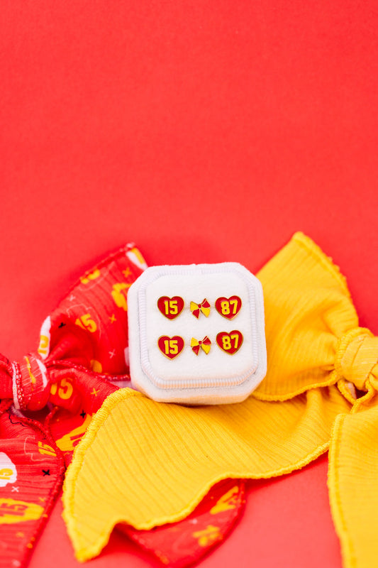 KC Cheer Bow Stud Earrings