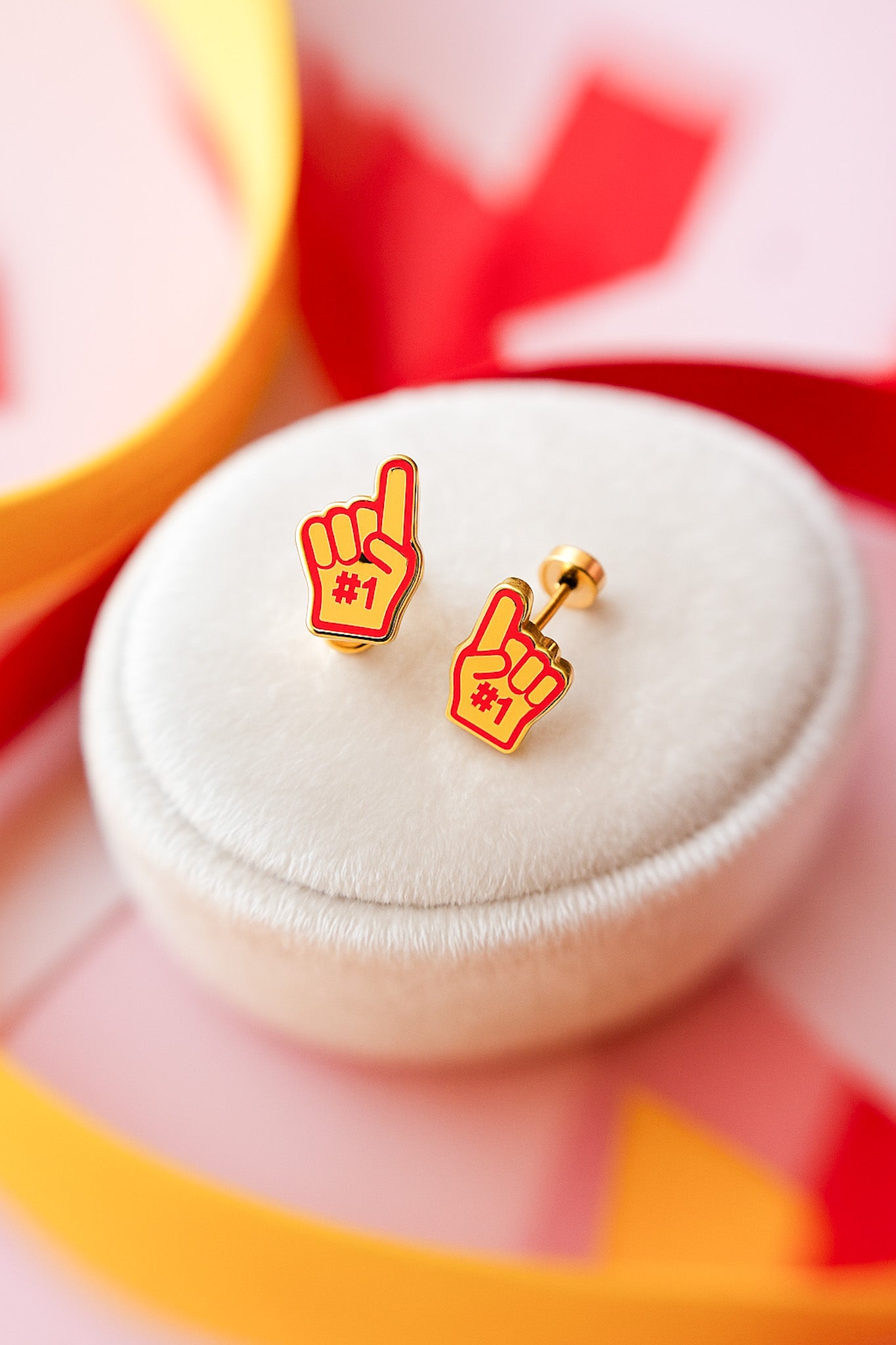 KC Fan Stud Earrings