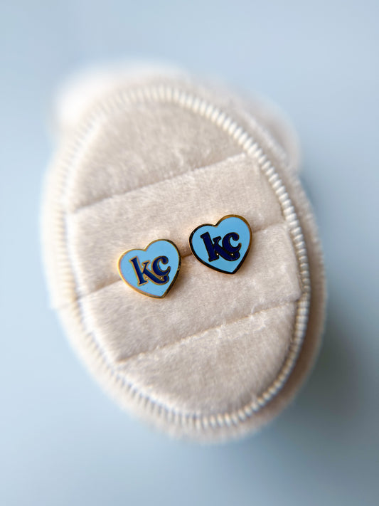 Kansas City Royals Heart Stud Earrings