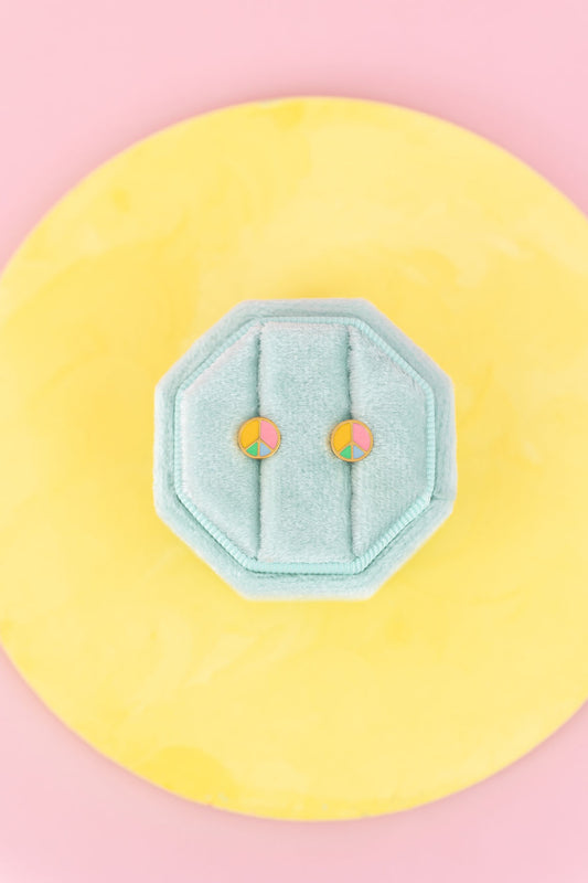 Peace Sign Stud Earrings