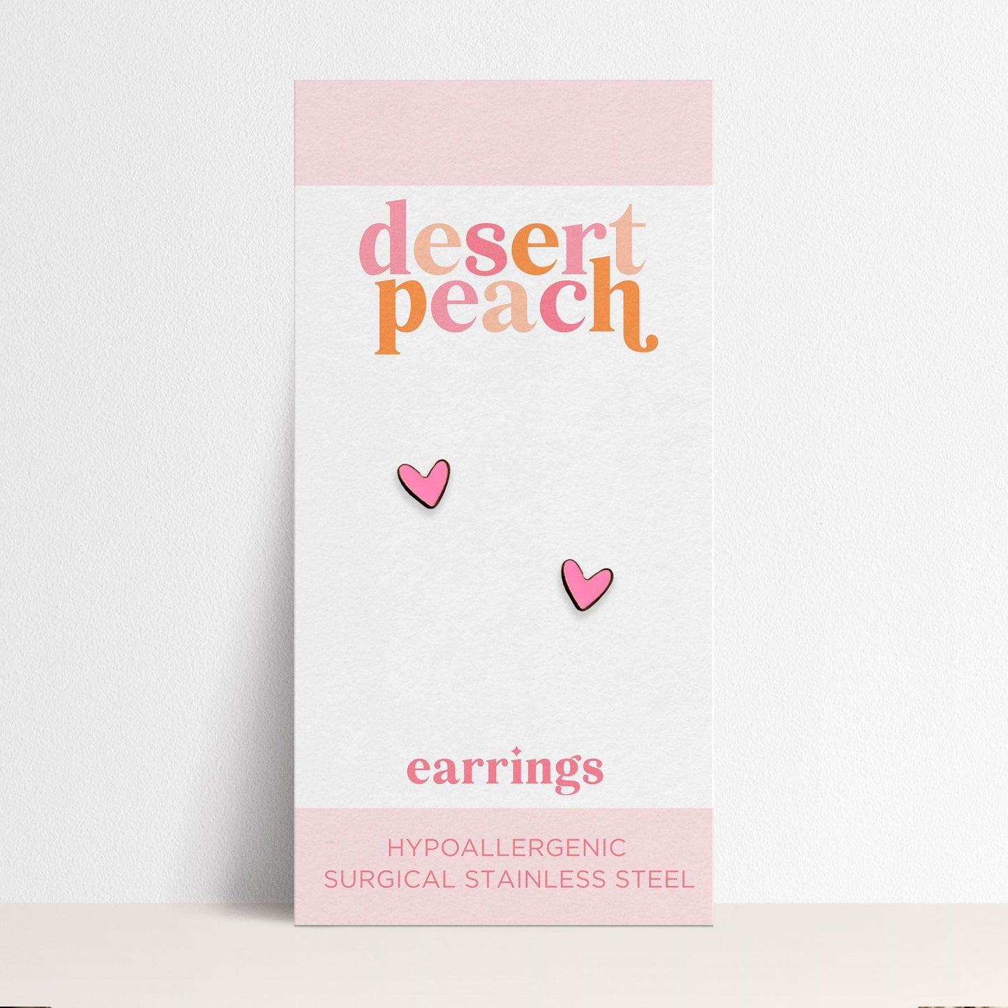 Pink Hearts Stud Earrings