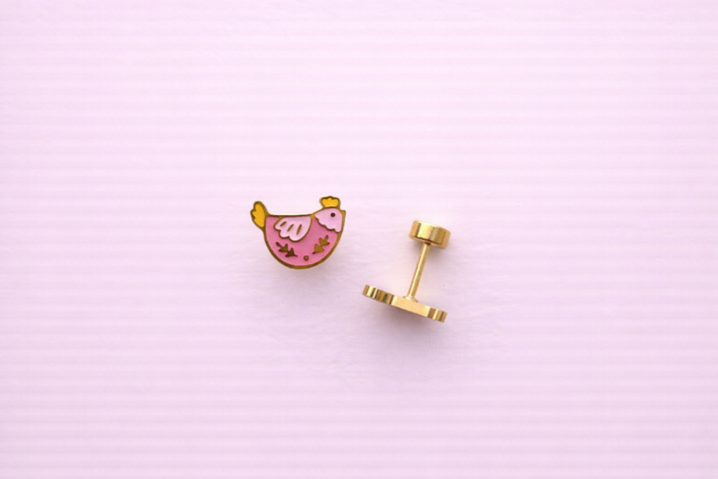 Floral Chicken Stud Earrings