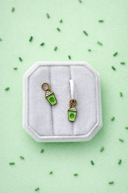 Shamrock Milkshake Huggie Charms
