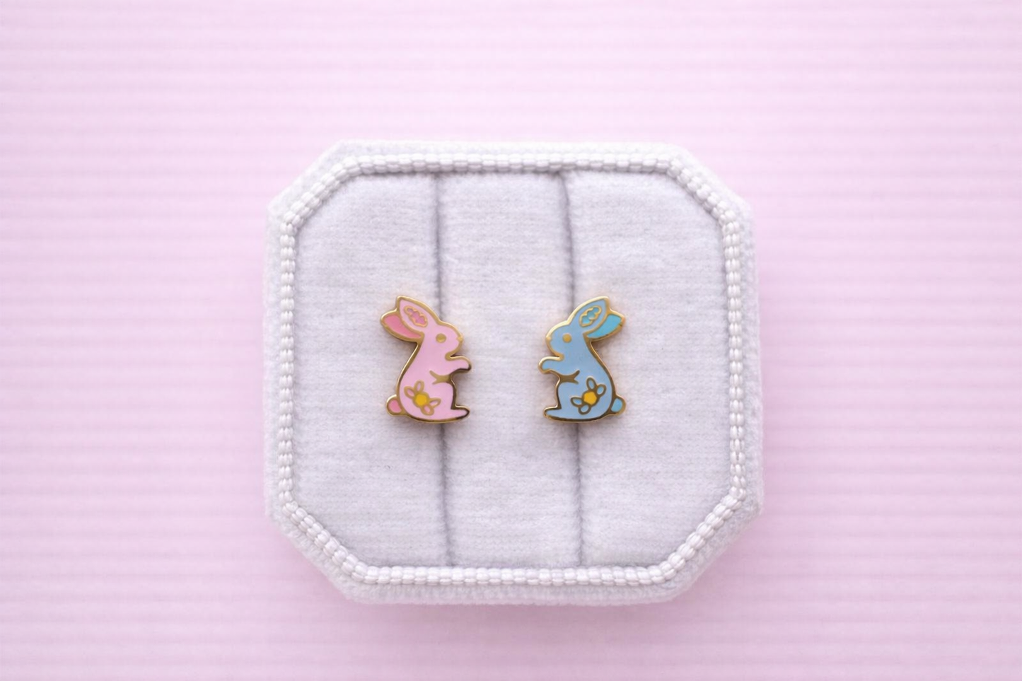 Floral Bunny Stud Earrings
