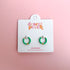 Teal huggie hoop earrings