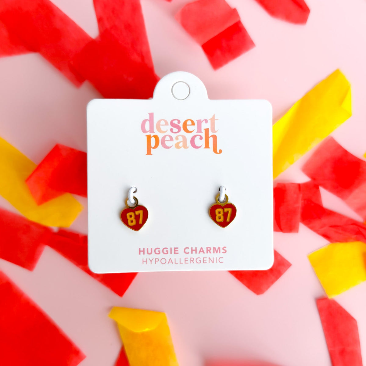 #87 heart huggie charms