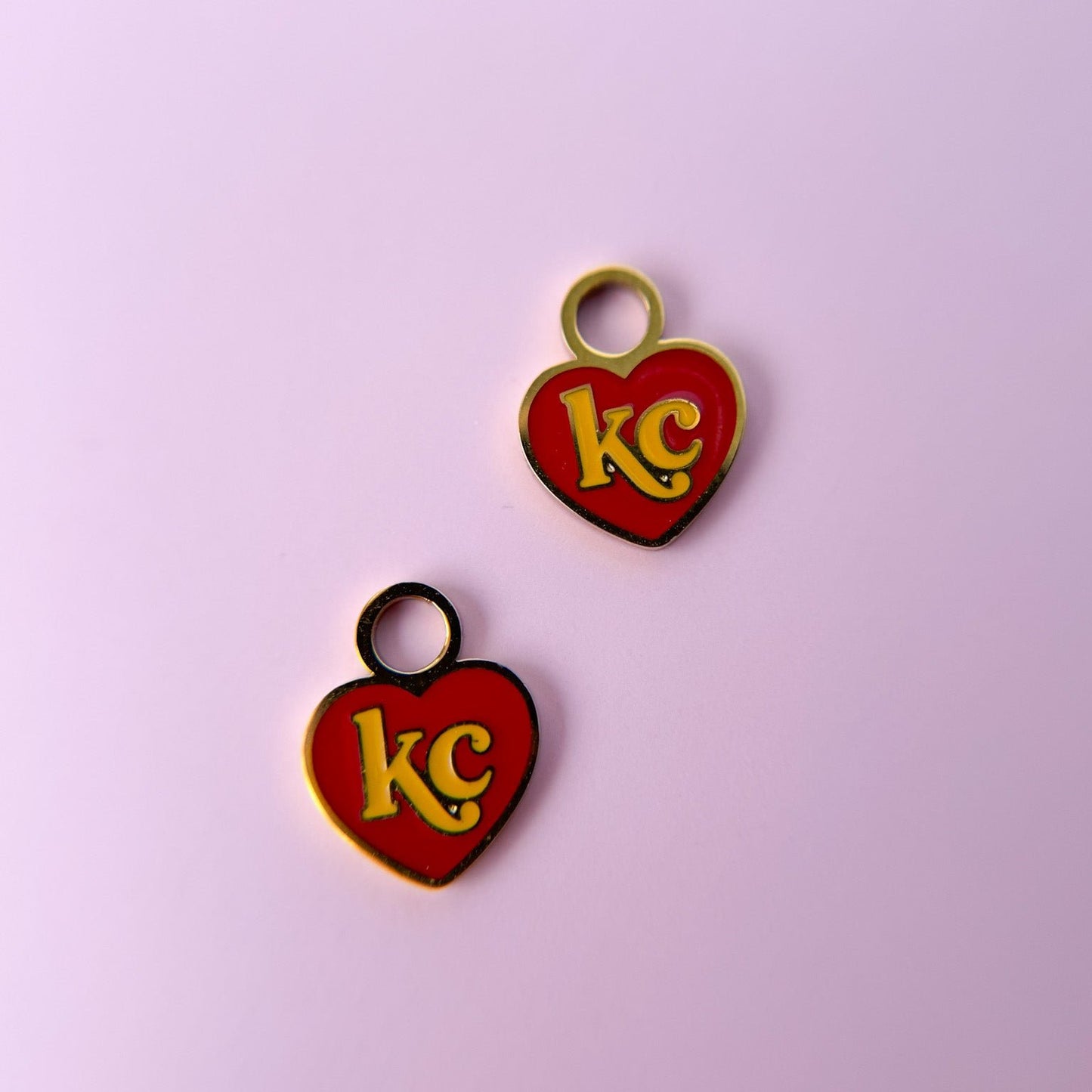 KC Heart Huggie Charms