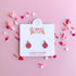 Pink checkered heart huggie charms