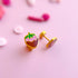 Pair of chocolate covered strawberry stud earrings