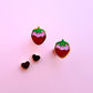 Chocolate Covered Strawberry Stud Earrings