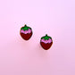 Chocolate Covered Strawberry Stud Earrings