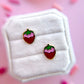 Chocolate Covered Strawberry Stud Earrings