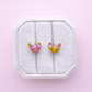 Floral Chicken Stud Earrings