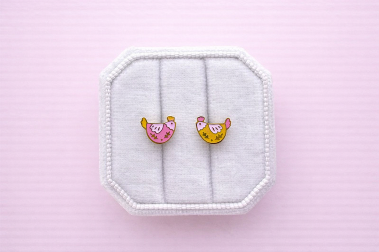 Floral Chicken Stud Earrings