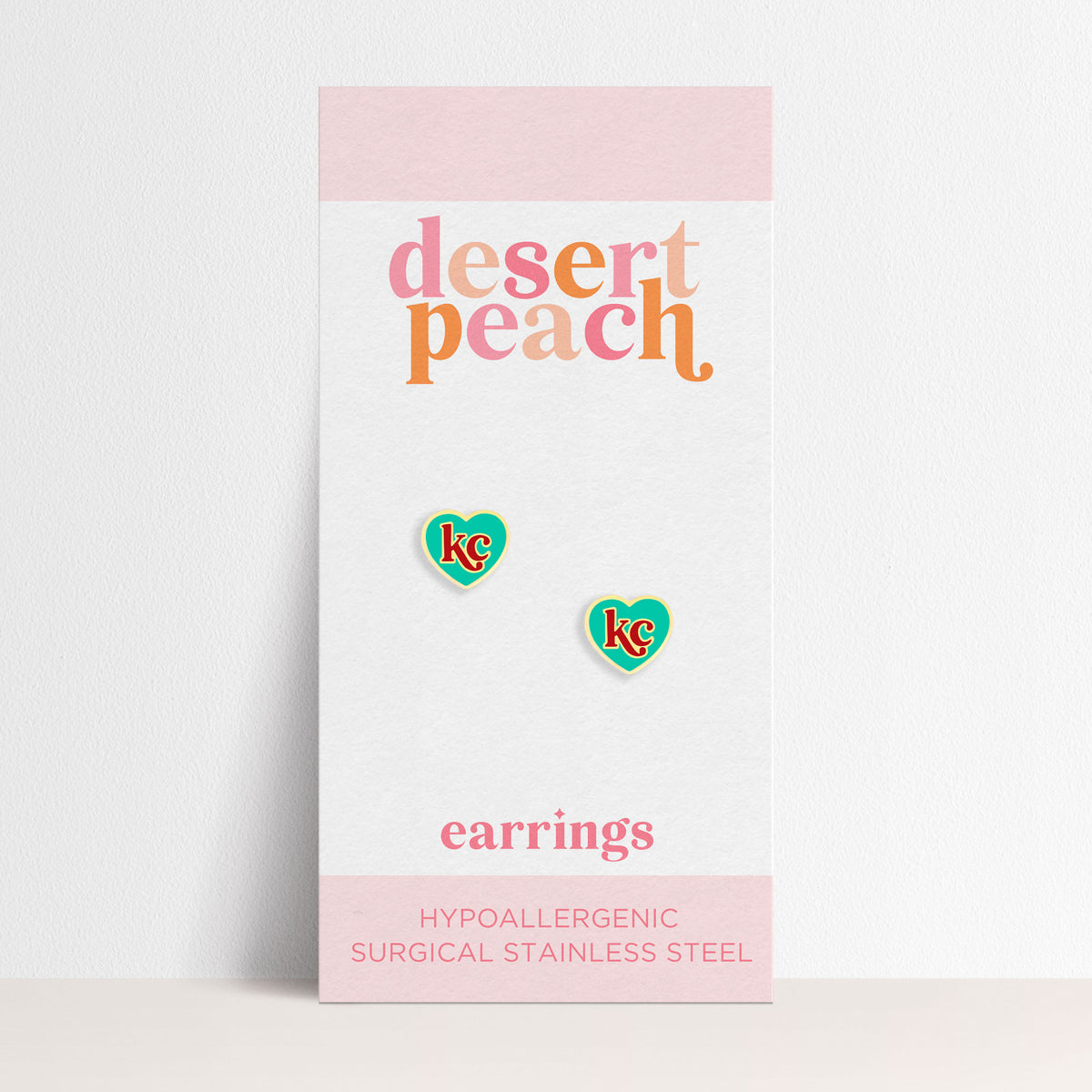 KC Current heart stud earrings
