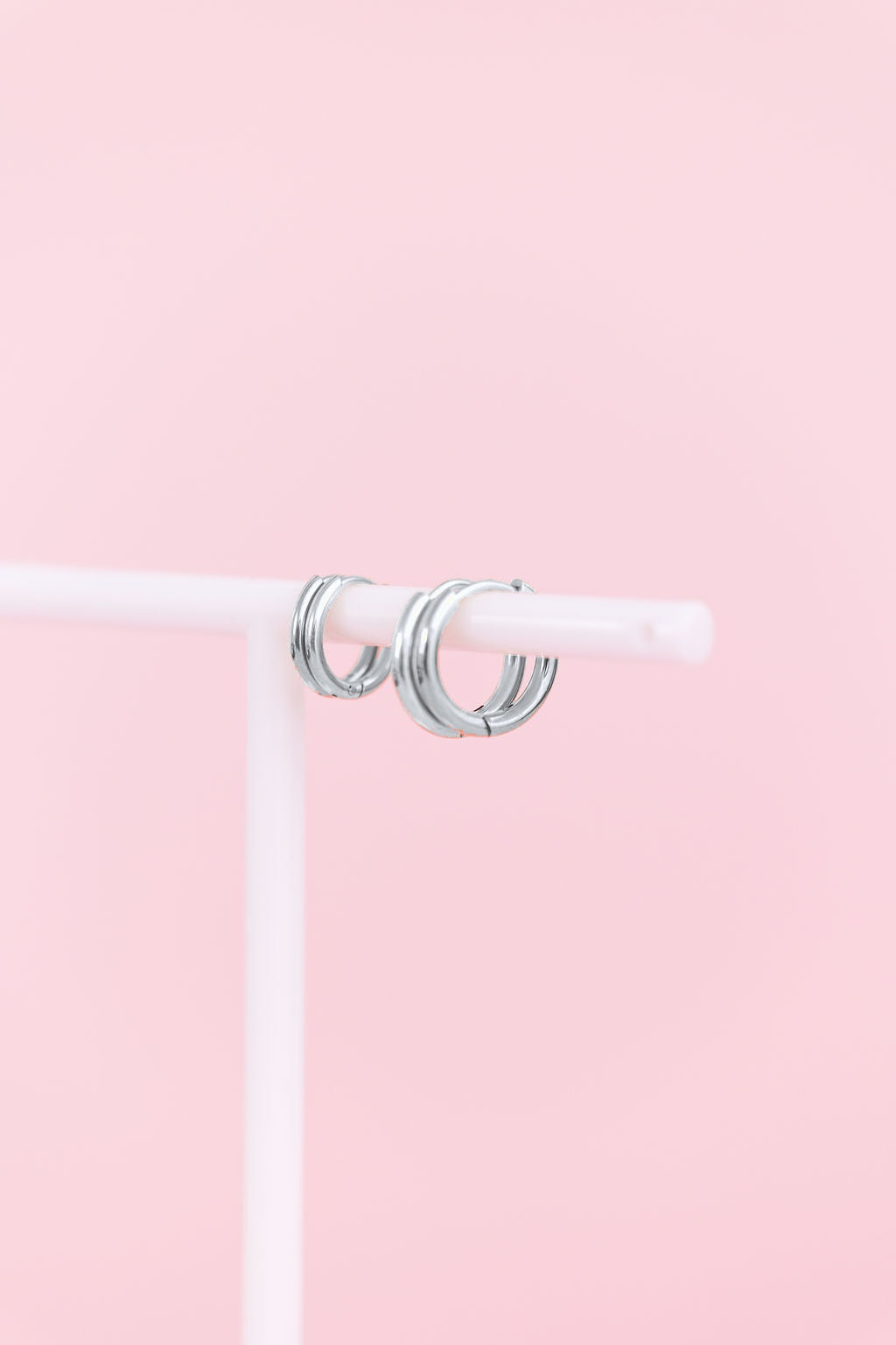 Silver Huggie Hoops