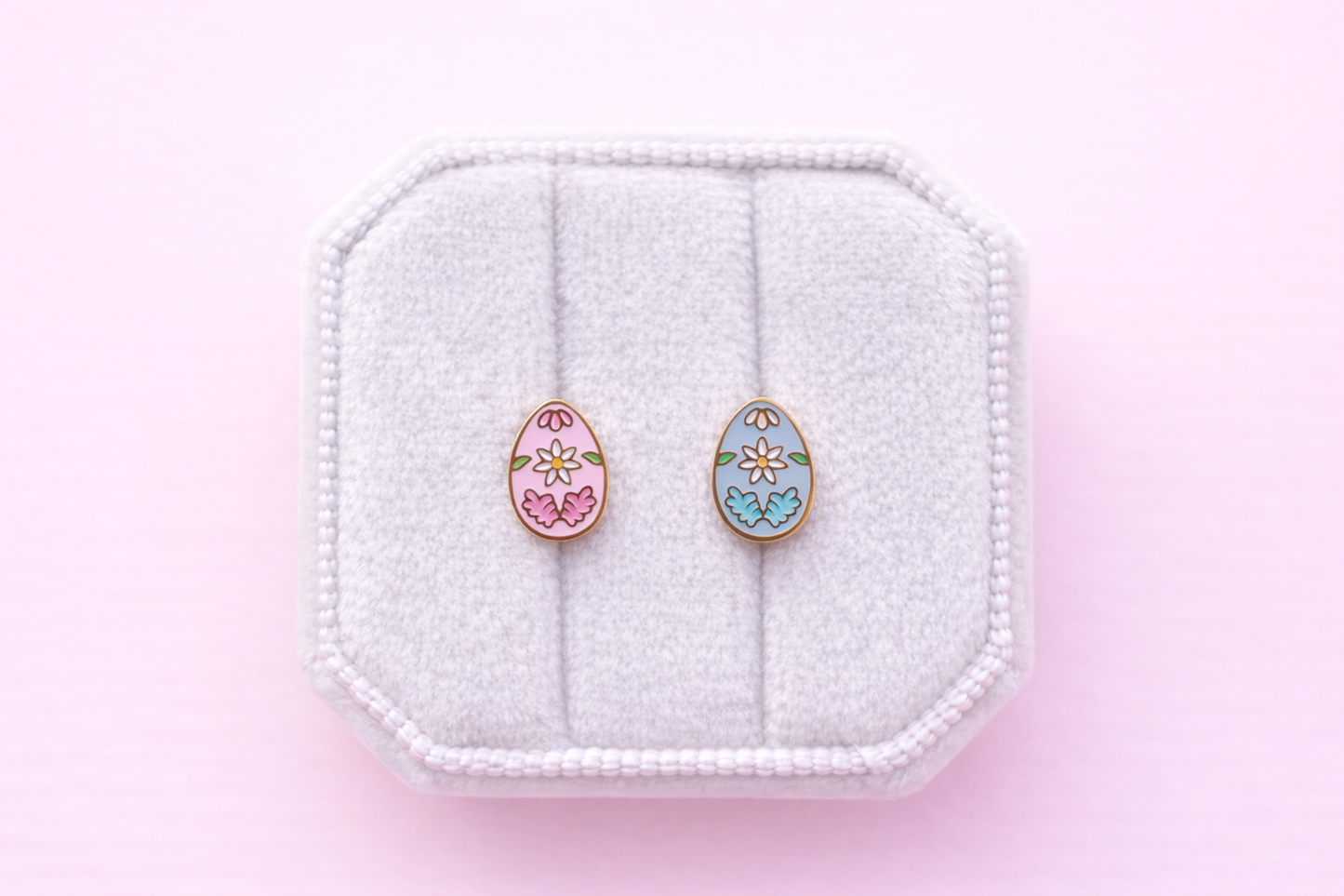 Floral Egg Stud Earrings