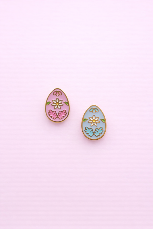 Floral Egg Stud Earrings