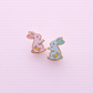 Floral Bunny Stud Earrings