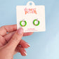 Green Huggie Hoops