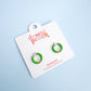 Green Huggie Hoops