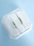 CZ huggie hoop earrings, side view