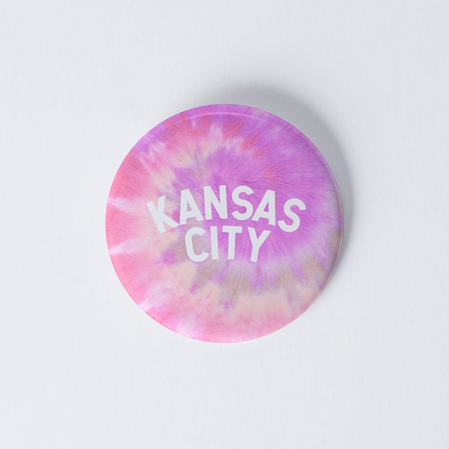 Vintage Tie Dye Kansas City Pinback Button - Pink