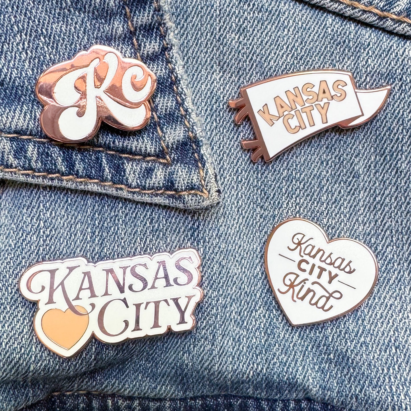 Kansas City Rose Gold Pins