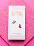 Pink glitter disco cowgirl stud earrings