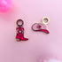 Disco cowgirl huggie charms on huggie hoops