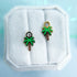 Palm tree huggie charms on huggie hoops