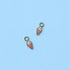 Two rainbow color ice cream cone charms on a light blue background