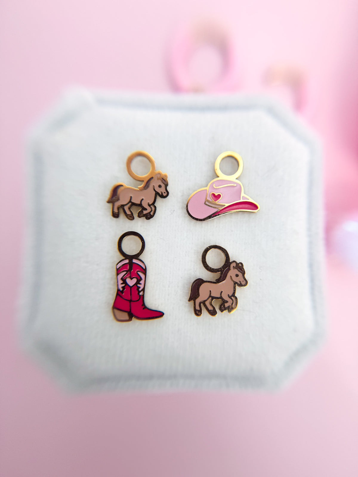 Pony and disco cowgirl huggie charms set