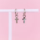 Silver Cross Huggie Charms