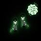 Glow-in-the-Dark Skeleton Kitties Huggie Charms