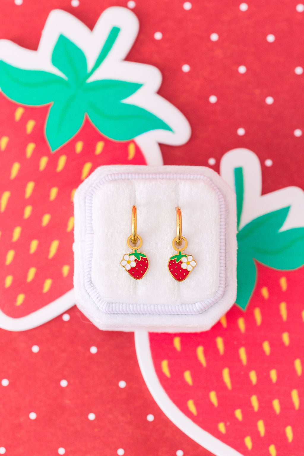 Strawberry Blossom Huggie Charms